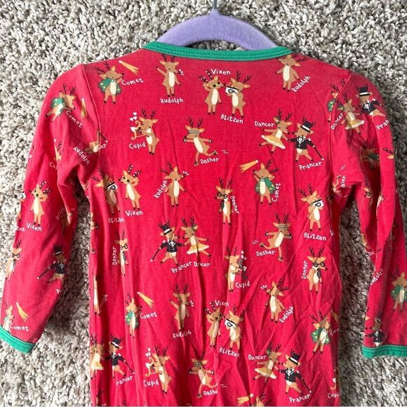 Magnetic Me Pajamas Baby 6-9M Red Reindeer Print Footie Onesie - Picture 6 of 6